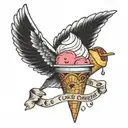Ice cream with a bite taken with the words " it 4 O clock somewhere  tattoo design idea