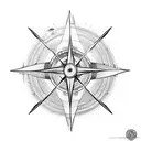 the planet earth inside a compass tattoo design idea