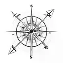 a plane going around the planet earth all inside in a compass tattoo design idea