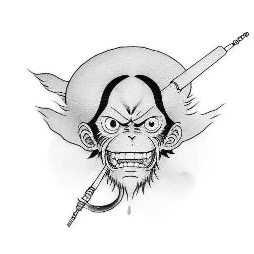 monkey d luffy tattoo design idea