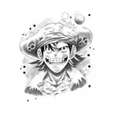 monkey d luffy tattoo design idea