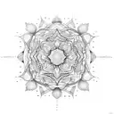 A dotwork mandala inspired by Quebecois architecture tattoo design idea