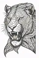 detroit lions head tattoo design idea