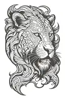 detroit lions head tattoo design idea