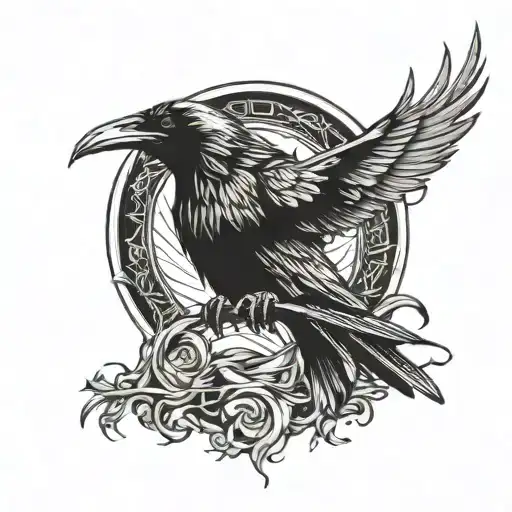 Raven Grim Reaper tattoo design idea