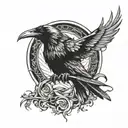 Raven Grim Reaper tattoo design idea