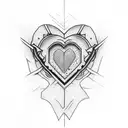 a heart with seven daggers stuck in it tattoo design idea
