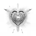 a heart with seven daggers stuck in it tattoo design idea