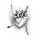 a heart with seven daggers stuck in it tattoo design idea