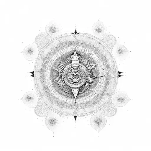 cricle with shri ram in the middle and the quotes of gita as rings  of the circle tattoo design idea