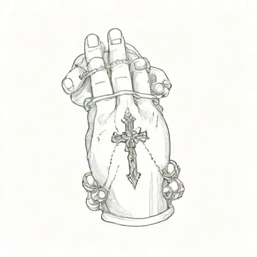 a rosary tattoo on a person's wrist with the writing  “I can do all things through Christ which strengtheneth me.  tattoo design idea