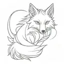 Nine Tailed Fox Head tattoo design idea