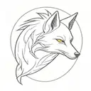 Nine Tailed Fox Head tattoo design idea