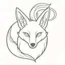 Nine Tailed Fox Head tattoo design idea