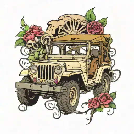 jeep boner tattoo design idea