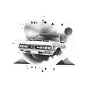 impreza car with pistons tattoo design idea