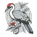 Ugandan crane bird tattoo design idea