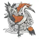 Ugandan crane bird tattoo design idea