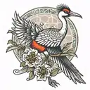 Ugandan crane bird tattoo design idea