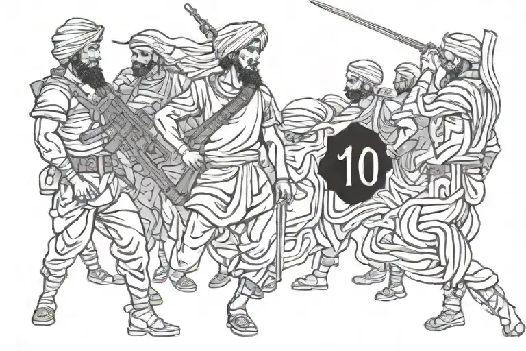 The army of 10,000 Iranians of the Eternal Army tattoo design idea