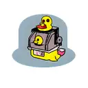 gangster rubber duck tattoo design idea