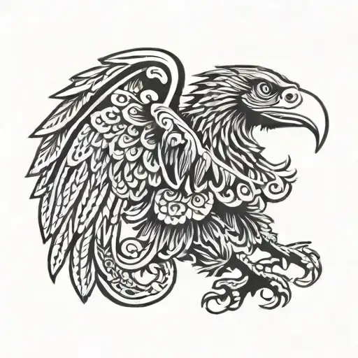 mexican and polish eagle tattoo design idea