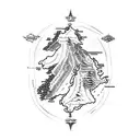 middle earth map with narsil broken tattoo design idea