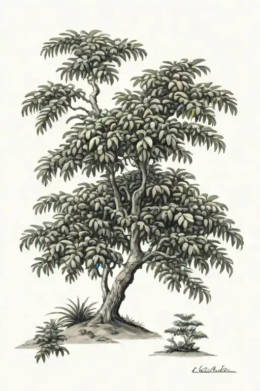 african acacai tree landscape tattoo tattoo design idea