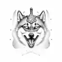 firefighter as husky tattoo design idea