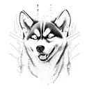 firefighter as husky tattoo design idea