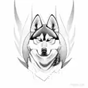 firefighter as husky tattoo design idea