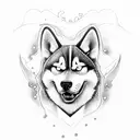 firefighter as husky tattoo design idea