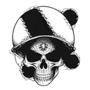 skull face with 3rd eye inside tattoo design idea