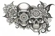 skull face with 3rd eye inside tattoo design idea