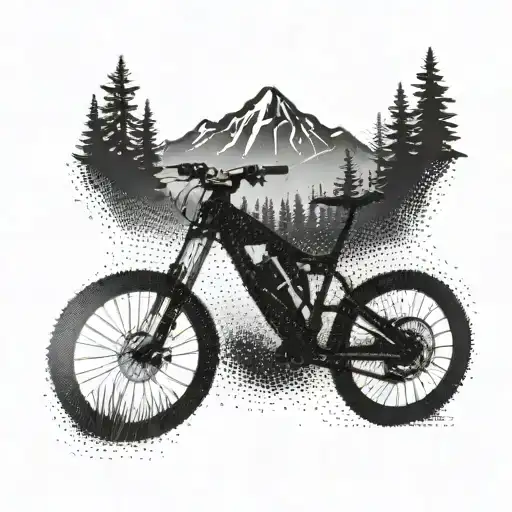 Full suspension mountain bike silhouette  tattoo design idea