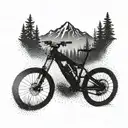 Full suspension mountain bike silhouette  tattoo design idea