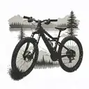 Full suspension mountain bike silhouette  tattoo design idea