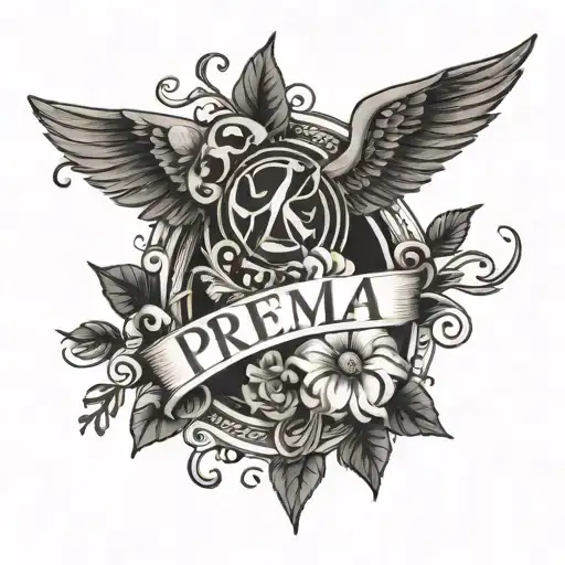 prema name tattoo design idea