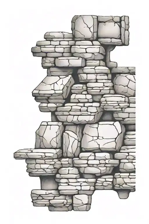 antique stone wall tattoo design idea