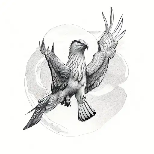 happy soaring eagle tattoo design idea
