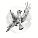 happy soaring eagle tattoo design idea