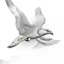 happy soaring eagle tattoo design idea
