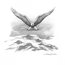 happy soaring eagle tattoo design idea
