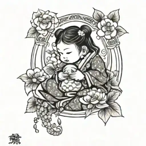 first born baby girl tattoo design idea