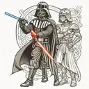 darth vader vs anakin tattoo design idea