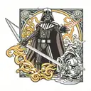 darth vader vs anakin tattoo design idea