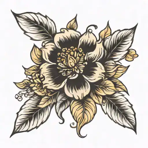 november birth flowers tattoo design idea