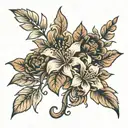 november birth flowers tattoo design idea