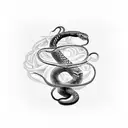 snake coiled on the inner forearm tattoo design idea