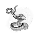 snake coiled on the inner forearm tattoo design idea